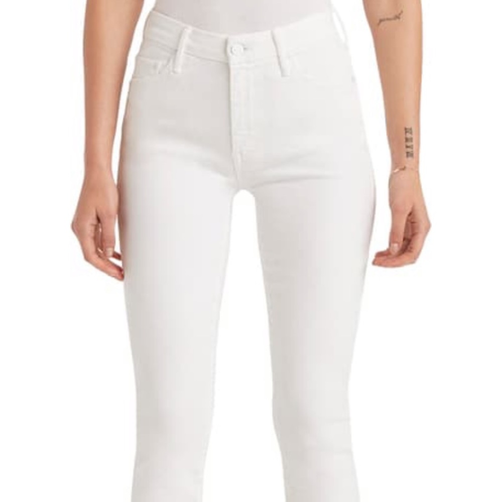 MOTHER DENIM Hight Waisted White Skinny Jeans